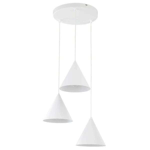 Stożkowa lampa wisząca CONO 10012 potrójna biały