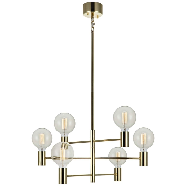 LAMPA wisząca CAPITAL 106418 Markslojd metalowa OPRAWA industrialna ZWIS 6-punktowy żarówki bulbs sticks złoty