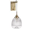Ścienna LAMPA loftowa AHIGAL LE41849 Luces Exclusivas szklana OPRAWA kinkiet antyczny złoty