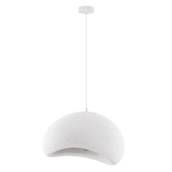 Wisząca lampa japandi PALINZA LE45317 kopuła nad stół biała