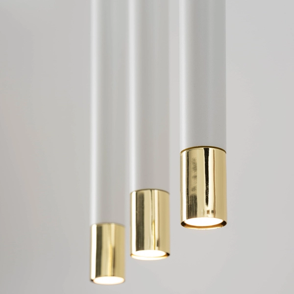 Biała tuba wisząca Sopel Grand 33386 metalowa do salonu okrągła