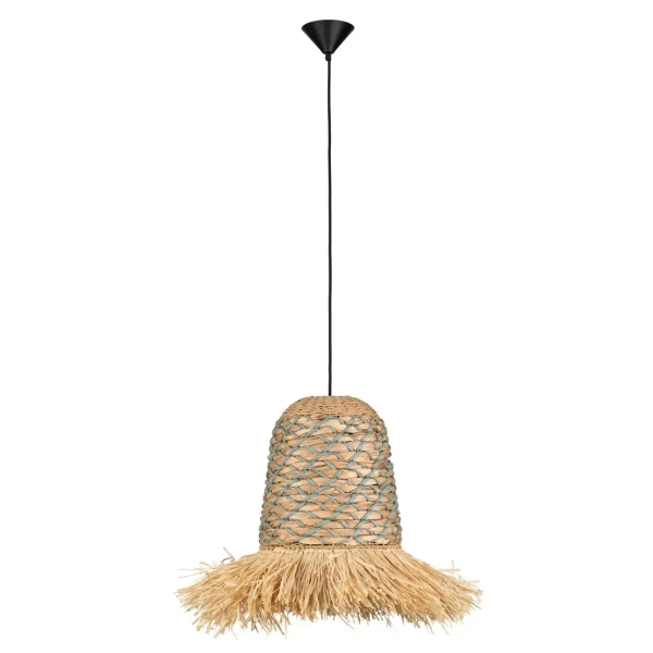 Lampa wisząca do jadalni FANLIZA LE45360 boho drewniana brązowa
