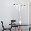 Wisząca lampa szklana GEM P0389-05E-B5AC tubki chrom przezroczysta