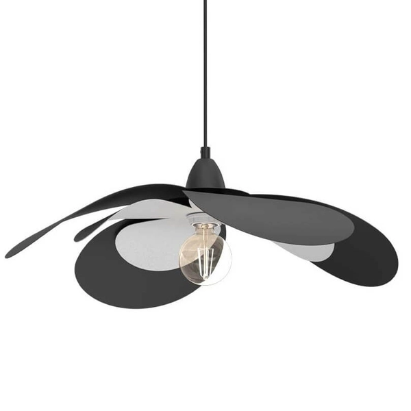 Lampa wisząca metalowa Zino 5011 BROSline kwiat kuchenna czarna biała