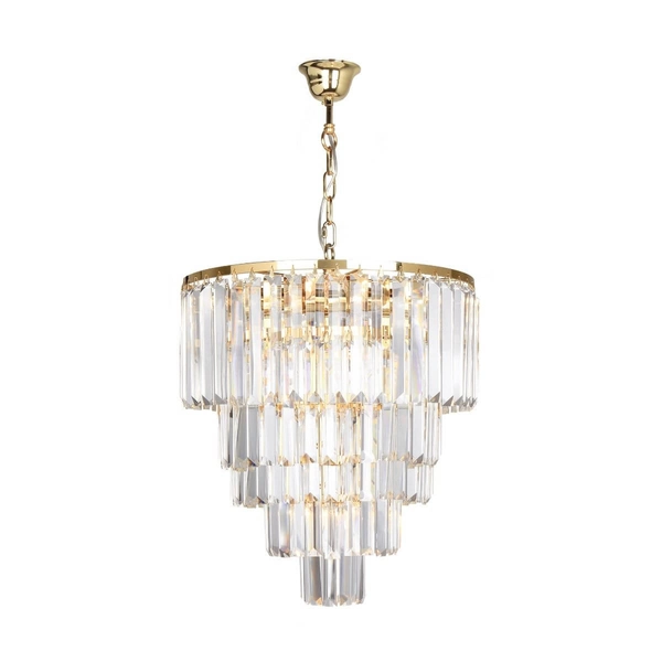 Kryształowy żyrandol Amedeo 17106/6+3+1-GLD na łańcuchu nad stół złoty