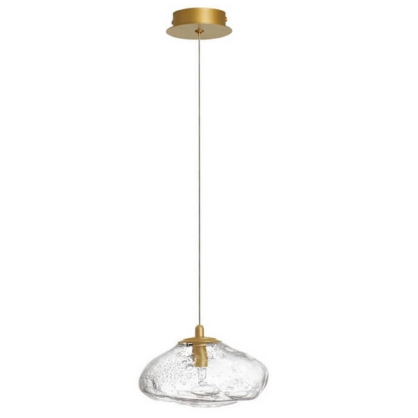 Wisząca lampa glamour NAYARIT LE42898 do salonu crystal złota