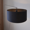 Stojąca lampa do salonu L&-192627 Light& abażurowa czarna nikiel