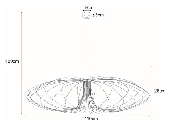 Lampa wisząca Tizi K-3408 CZARNY z drucianym kloszem