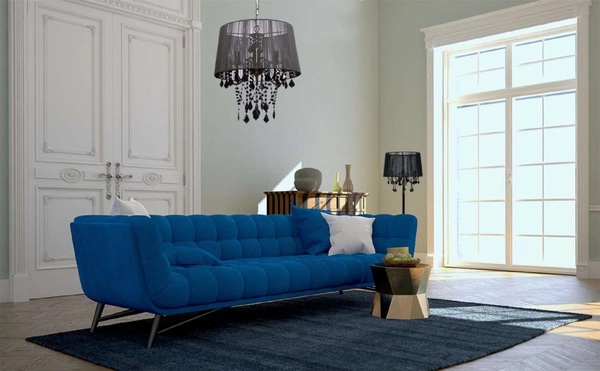 LAMPA wisząca MONA LP-5005/3P czarna Light Prestige abażurowa OPRAWA z kryształkami ZWIS glamour crystal czarny