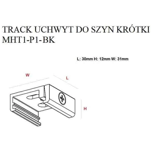 Krótki uchwyt do szyn MHT1-P1-BK TRACK Maxlight czarny