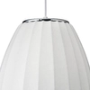 Jedwabna lampa zwis SILK ST-2335-30 do salonu tkanina biała