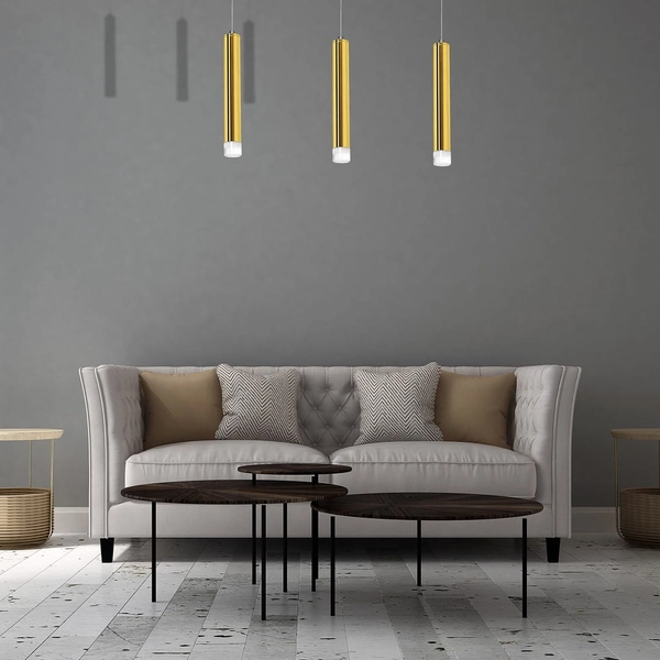 LAMPA wisząca GOLDIE ML5714 Milagro metalowa OPRAWA zwis LED 15W 4000K tuby na listwie złote