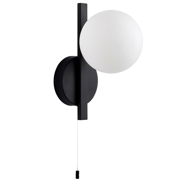 Ścienna lampa kula L&-194081 Light& z włącznikiem IP44 czarna