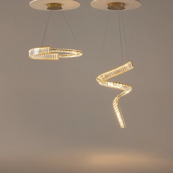 Wisząca lampa spiralna Krone P097PL-L48BS3K LED 48W 3000K mosiądz