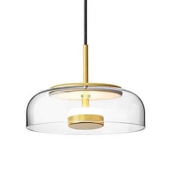 LAMPA wisząca CGTIGP Copel okrągła OPRAWA zwis LED 7W 4000K do kuchni złoty przezroczysty