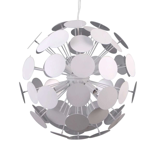 LAMPA wisząca MAILONE AD20180/6 WH+SILV Italux metalowa OPRAWA zwis kula ball biała srebrna