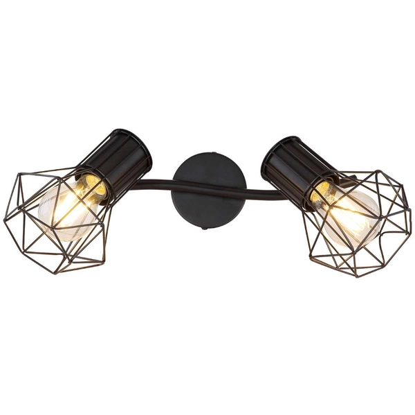 Industrialna LAMPA sufitowa PRISKA 54017-2 Globo metalowa OPRAWA plafon druciane klatki regulowane czarne