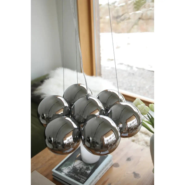 Lampa wisząca CUPOLO chrom 109167 7xE14 kulista molekułowa do salonu