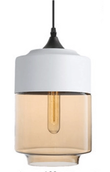 LAMPA wisząca CGORE2WH COPEL loftowa OPRAWA szklany ZWIS tuba biała bursztynowa