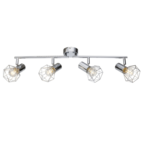 Druciana lampa sufitowa XARA metalowe reflektorki chrom