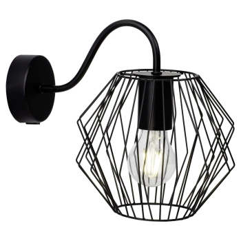 Naścienna lampa do sypialni Noris 54190/06 druty metalowy czarny