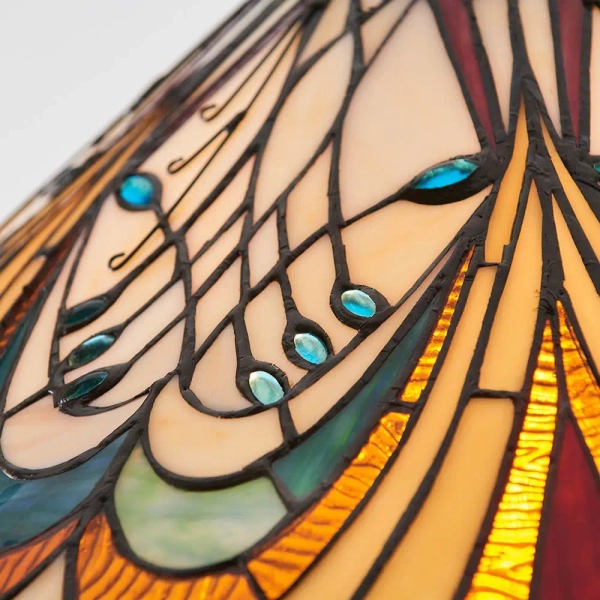 Wisząca lampa salonowa Hector 64162 witrażowa na łańcuchu kolorowa