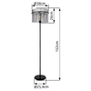Lampa stojąca do sypialni GORLEY 15698S loft szklana czarna przydymiona