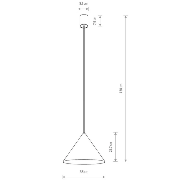 Lampa do salonu trójkątna ZENITH 11486 zwis terakota