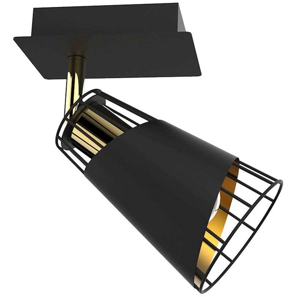 Druciana LAMPA ścienna RICK ML5565 Milagro metalowa OPRAWA industrialny plafon reflektorek czarny złoty