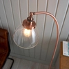 Szklana lampa podłogowa Hansen 77862 do salonu miedziany przezroczysty