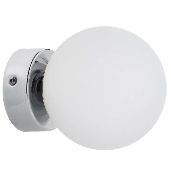 Loftowa LAMPA ścienna ASTRA 20774103 Kaspa szklana OPRAWA kinkiet kula chrom biała