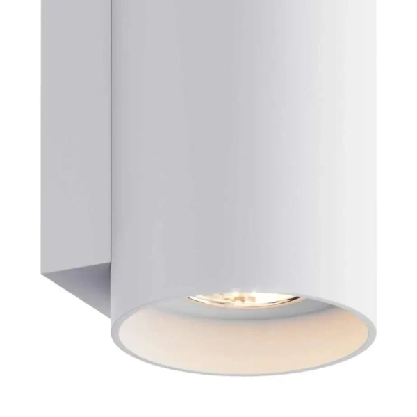 Biały kinkiet metalowa tuba Sandy do przedpokoju biała