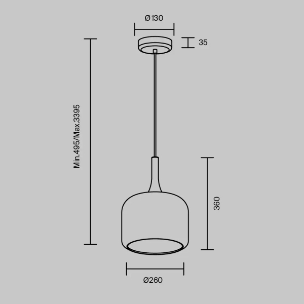 Ledowa zwisająca lampa Spirito MOD286PL-L18B3K LED 12W 3000K czarna