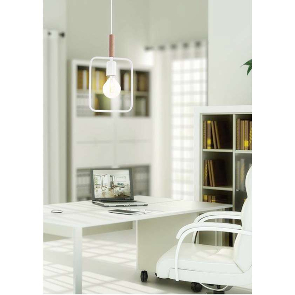 Skandynawska lampa wisząca Frame 31-73563 ramka zwis loftowy biały