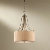 Abażurowa LAMPA wisząca Abbey FE-ABBEY-P Elstead FEISS okrągła OPRAWA klasyczny ZWIS plisowany na łańcuchu beżowy