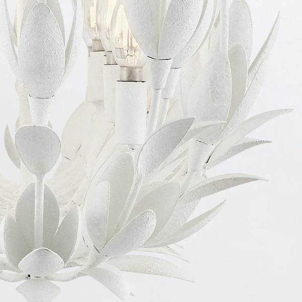 Żyrandol do salonu Flora QN-FLORA3-WHT kwiaty metalowe białe
