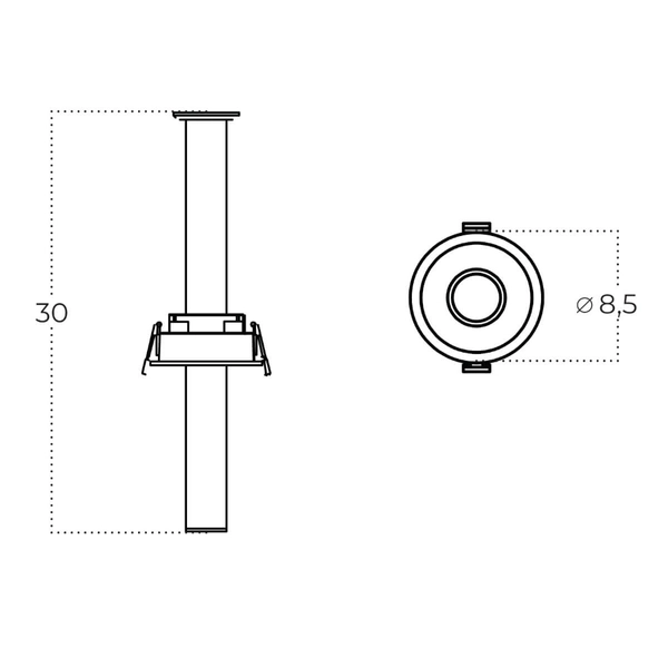 Regulowana lampa wpustowa Milis AZ6084 LED 7W 3230K regulacja czarny