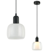 Wisząca LAMPA skandynawska LAMEZIA PND-67594-1-BK+CL Italux loftowy ZWIS szklany do kuchni czarny