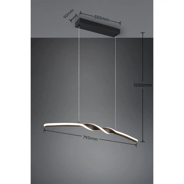 Salonowa lampa wisząca GINKO R35791132 LED 18W 3000K czarny