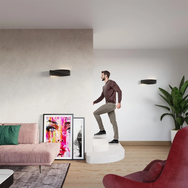 Designerski kinkiet Sigma SL.0870 Sollux do sypialni czarny