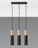 Wisząca LAMPA skandynawska SL.0634 metalowa OPRAWA hygge ZWIS tuby drewniane czarne