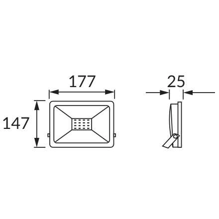 Zewnętrzny projektor KROMA 03234 Ideus elewacyjna OPRAWA naświetlacz LED 30W 4500K do ogrodu outdoor IP65 czarny