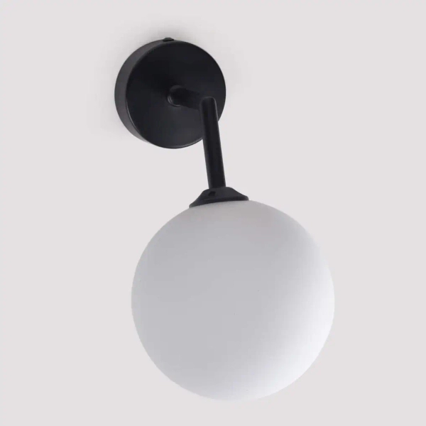 Kinkiet lampa ścienna DORADO LP-002/1W BK Light prestige loftowa oprawa szklana kula czarna biała