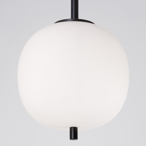 Kulista lampa wisząca Marc LE42721 czarna ze szkła nad wyspę do kuchni