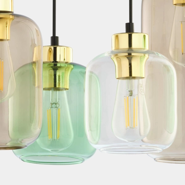 Wisząca loftowa lampa Marco 3328 TK Lighting owalna szklana wielokolorowa