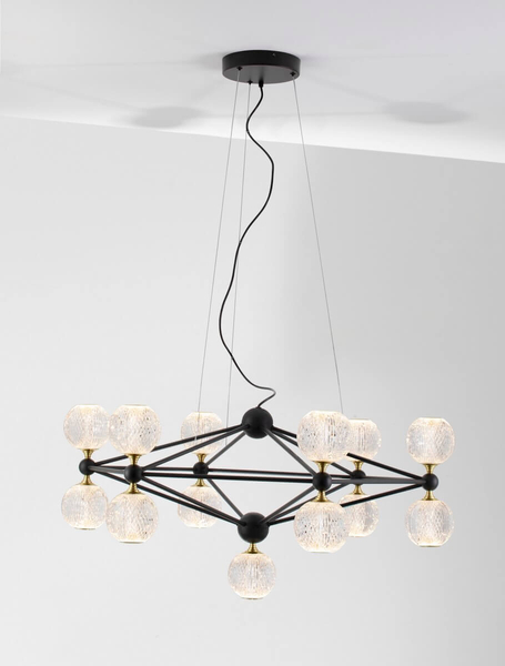 Ściemnialna lampa wisząca BOYA LE42739 LED 54,6W 3200K molekuły czarna