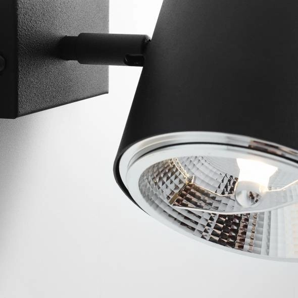 Nowoczesna lampa ścienna Bot 1047C Aldex regulowany kinkiet metalowy czarny