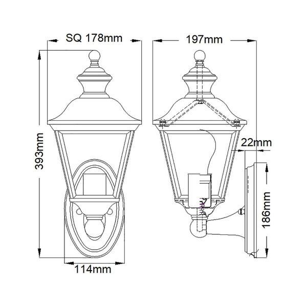Oprawa ścienna ogrodowa KL-BAY-SHORE1-M Kichler klasyczna szklana złota