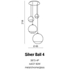 Kaskada lampa wisząca Silver Ball 5-punktowy zwis chrom
