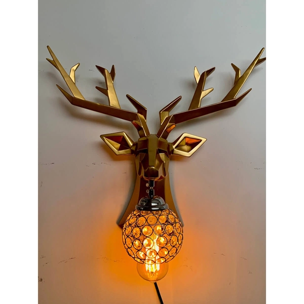 Dekoracyjny kinkiet ścienny Deer CGDEER1 COPEL jeleń szyszka złota